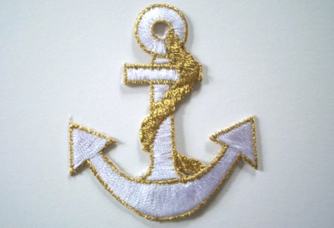 White/Gold Anchor Applique