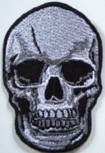 Large Grey Skull Applique