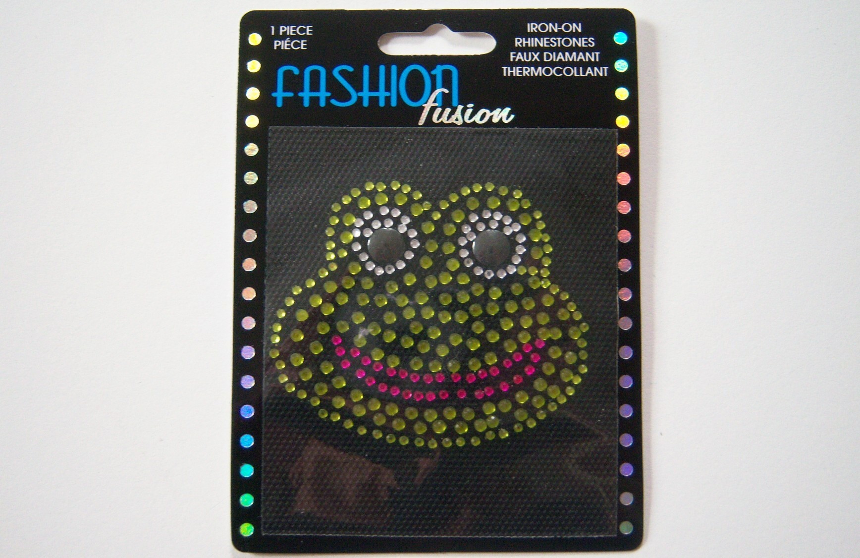 Rhinestone Green Frog Iron On