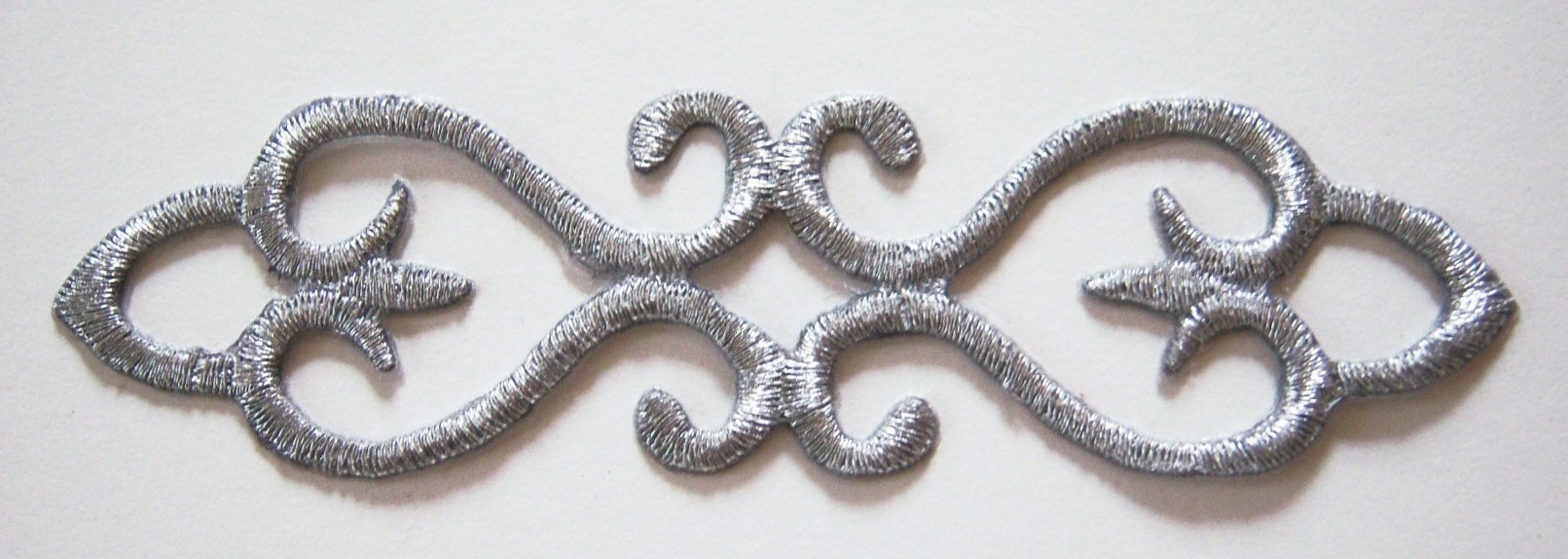 Silver Metallic Scroll Applique