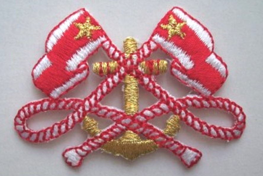 Red Crossed Flags Applique