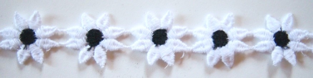White/Black 7/8" Venise Lace