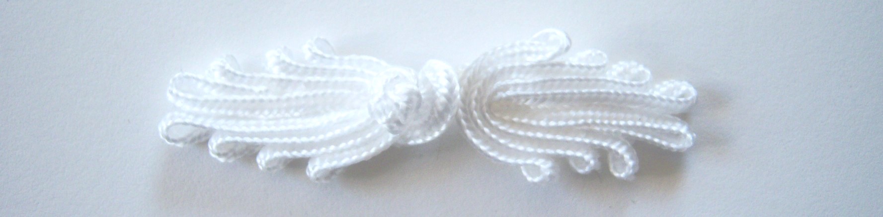 White Soutache 3/4" x 2 3/4" Frog Closure