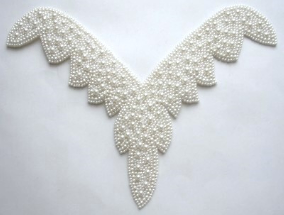 Off White Pearl Beaded 11 1/2" Yoke