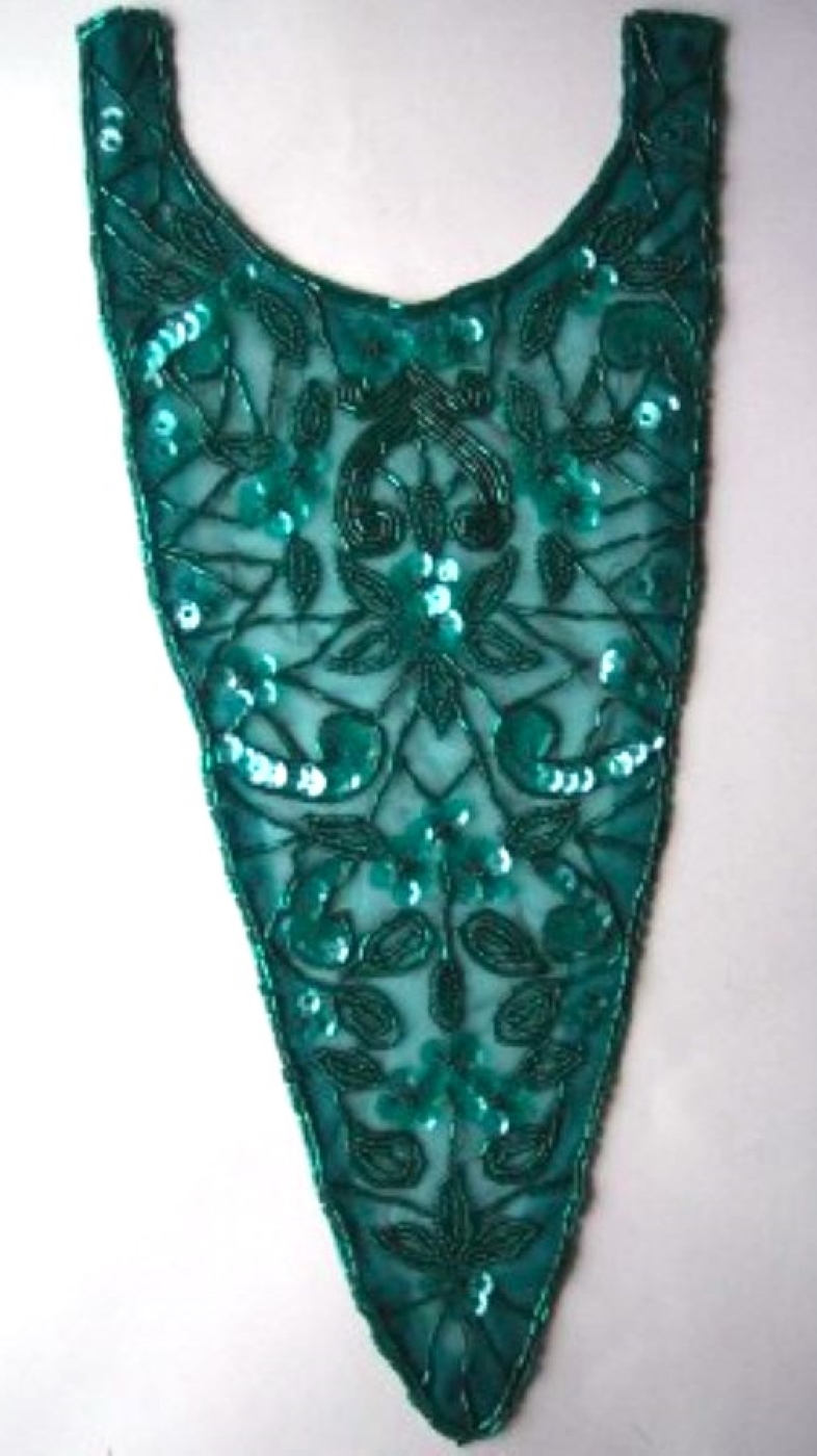 Jewel Green Sequin/Bead 16 3/4" Yoke