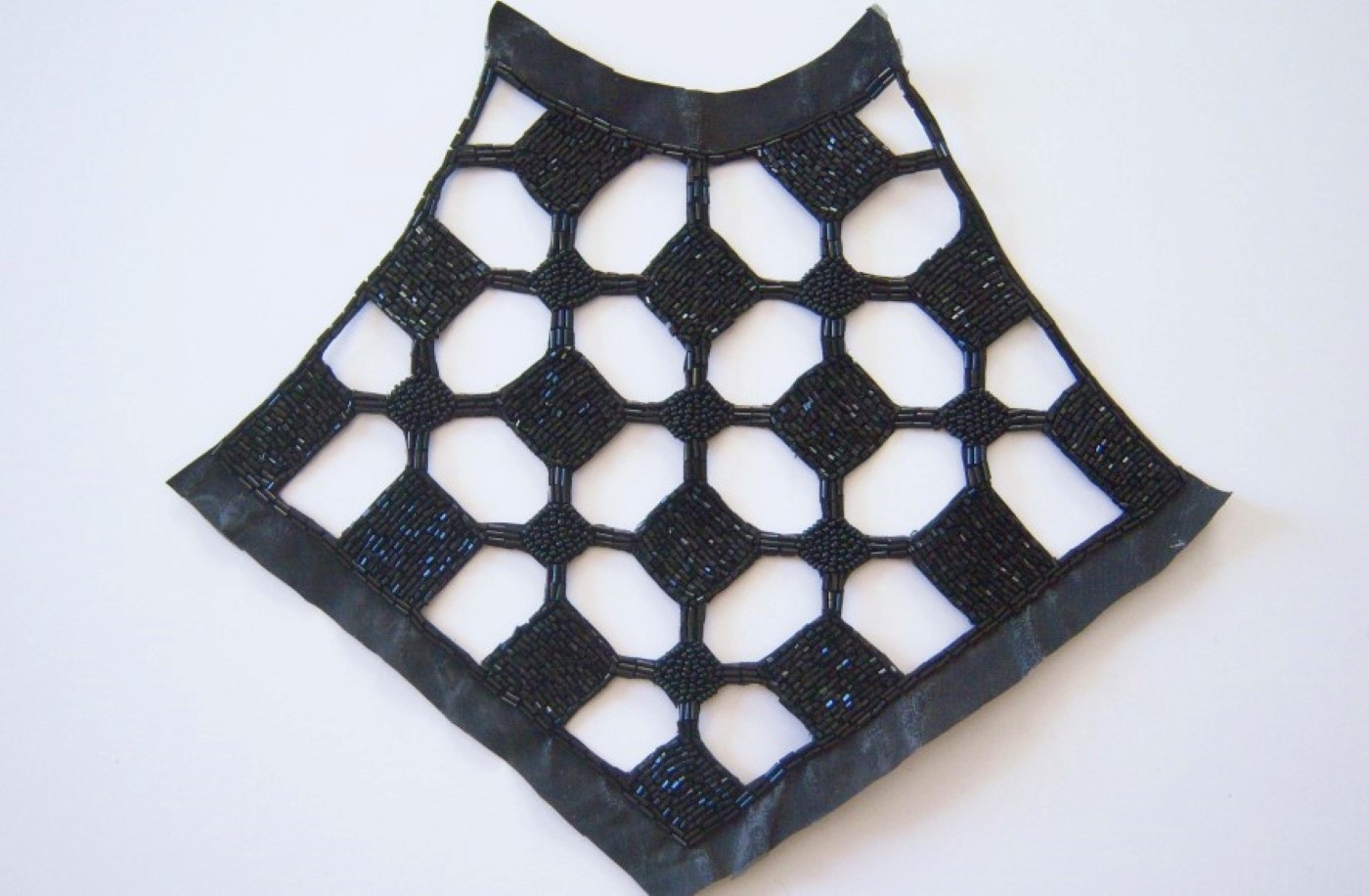 Black Bead 10" Halter Applique