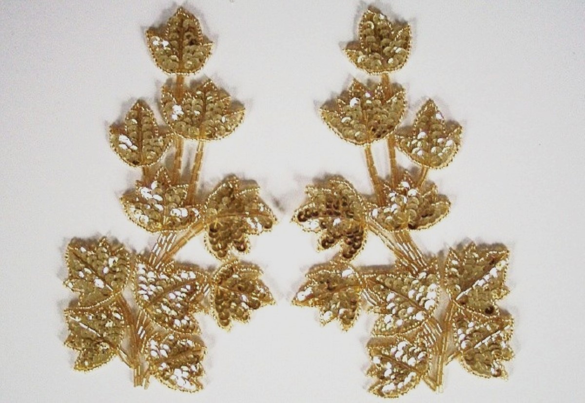 Gold Sequin/Bead 7 1/2" Pair