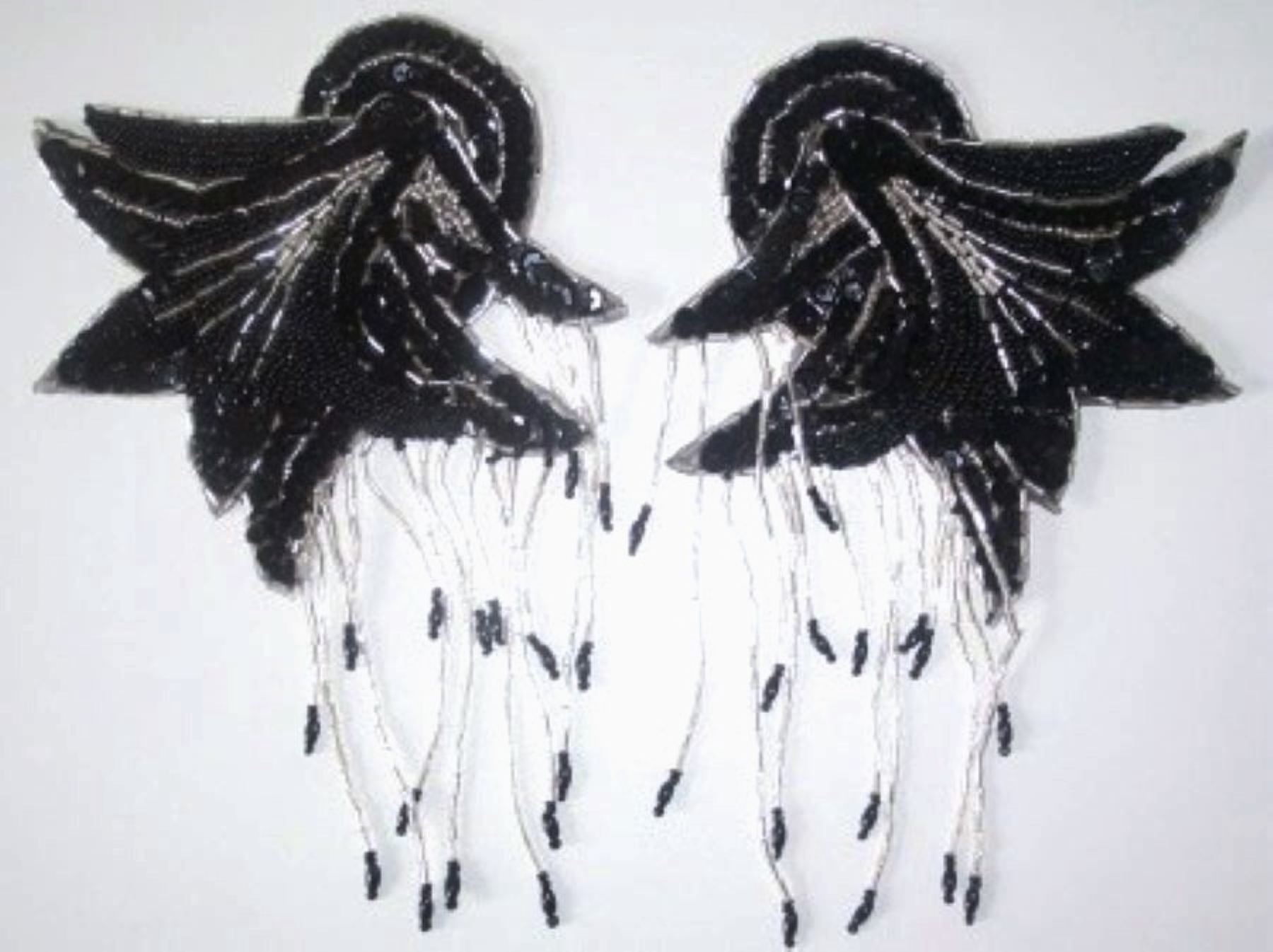 Black/Silver Bead 9 1/2" Dangle Pair