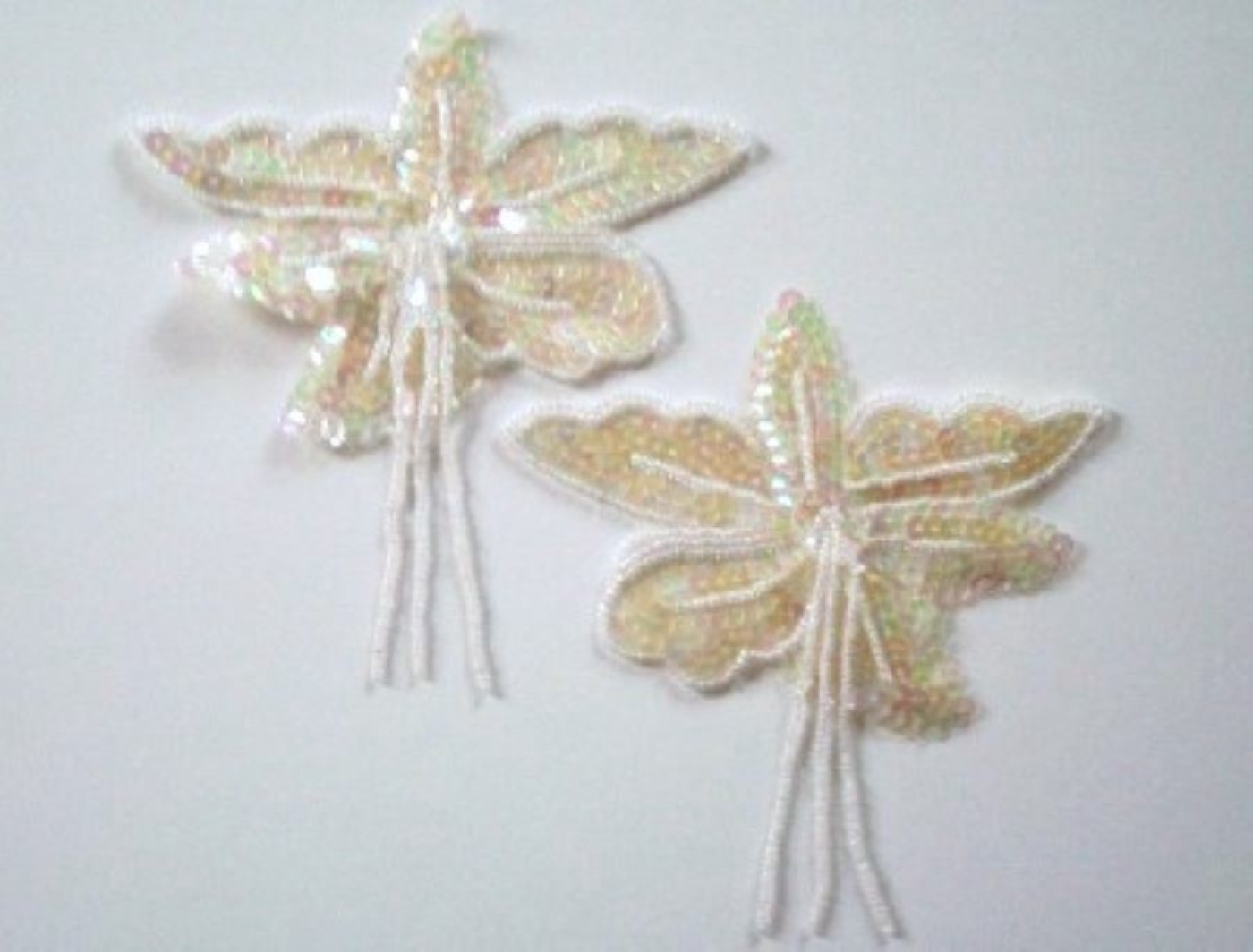 Champagne Iridescent Dangle Bead Pair