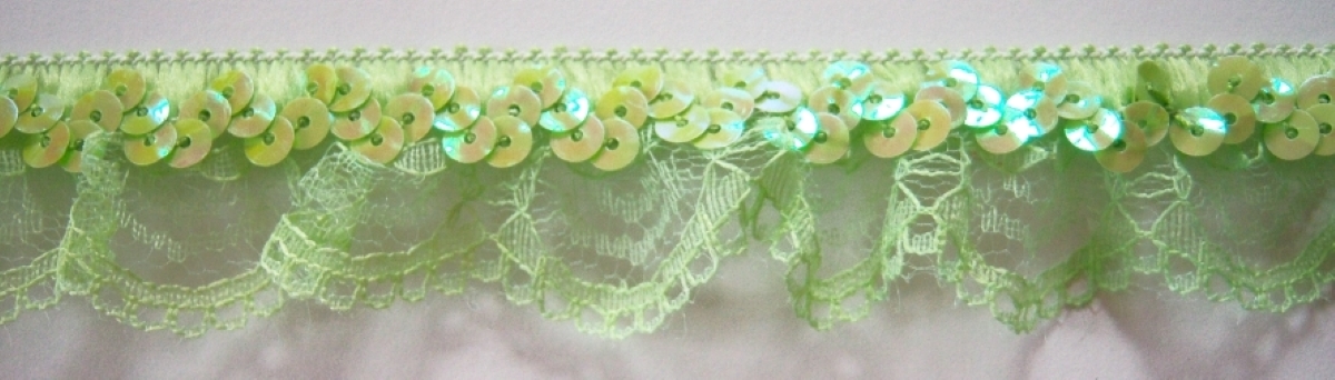 Citrus Sequin Stretch/Ruffled 1 1/4" Lace