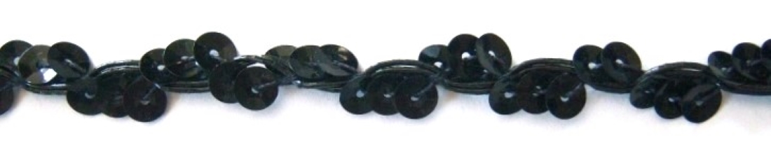Black Soutache/Sequin 3/8" Trim