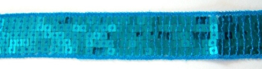 Turquoise Square Sequins 1" Trim