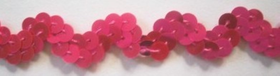 Hot Pink Iridescent 5/8" Wavy Sequin Trim