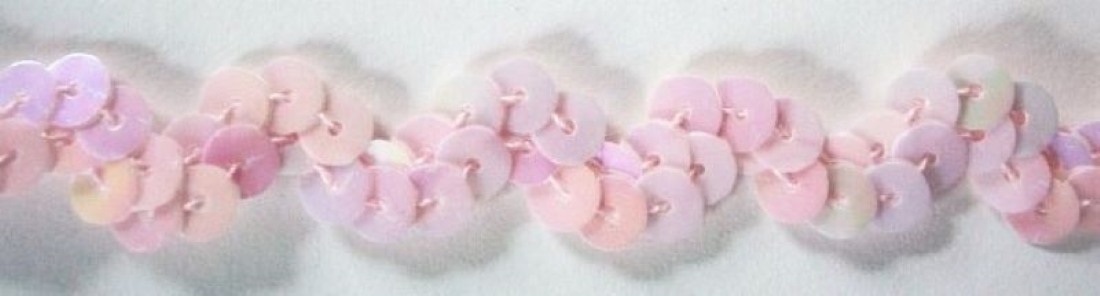 Pink Iridescent 5/8" Wavy Sequin Trim
