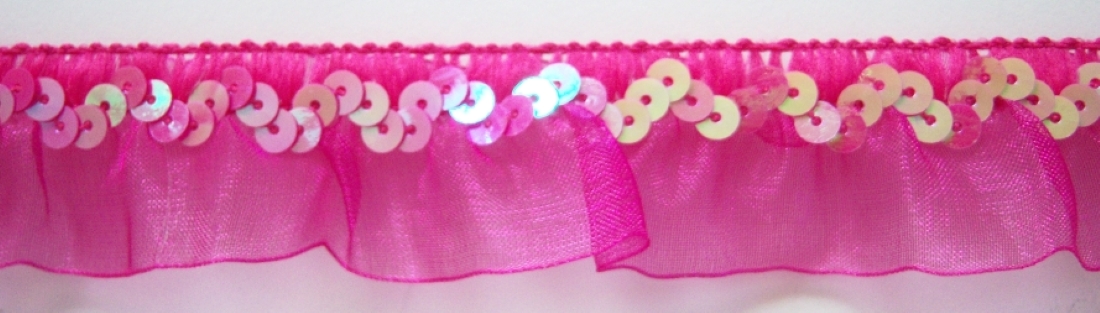Shocking Sequins/Organza 1" Stretch