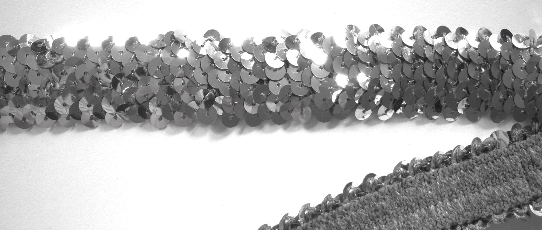 Silver 1 1/4 Stretch Sequin Trim