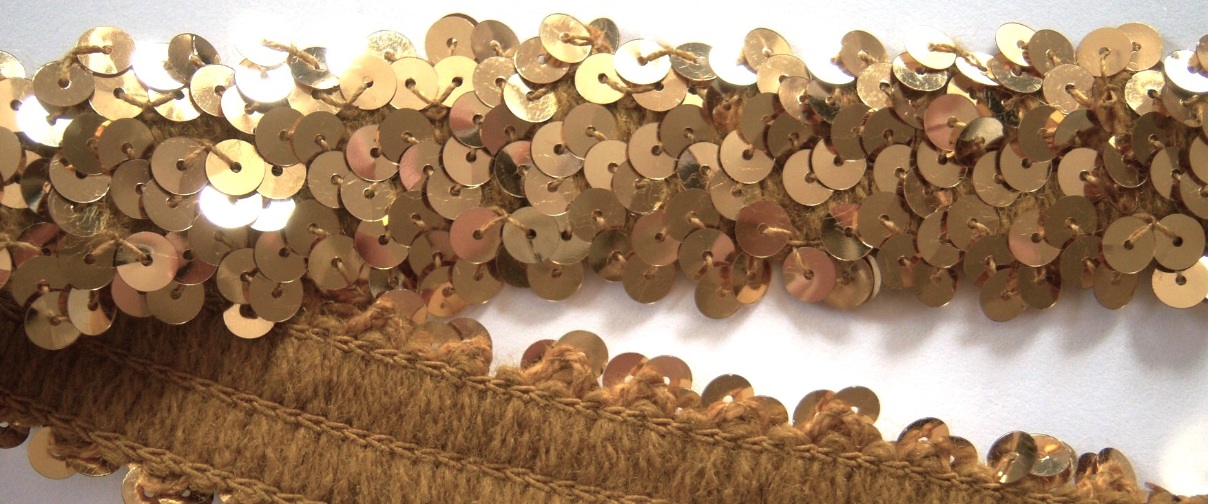 Gold 1 1/4 Stretch Sequin Trim
