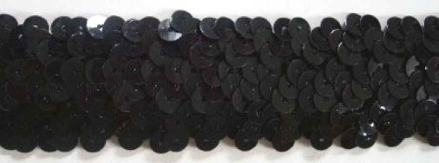 Black 1 1/8" Stretch Sequin