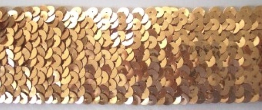 Gold 2" Stretch Sequin Trim