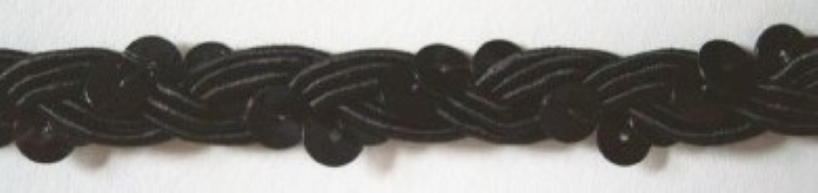 Black Rayon/Sequin 7/16" Trim