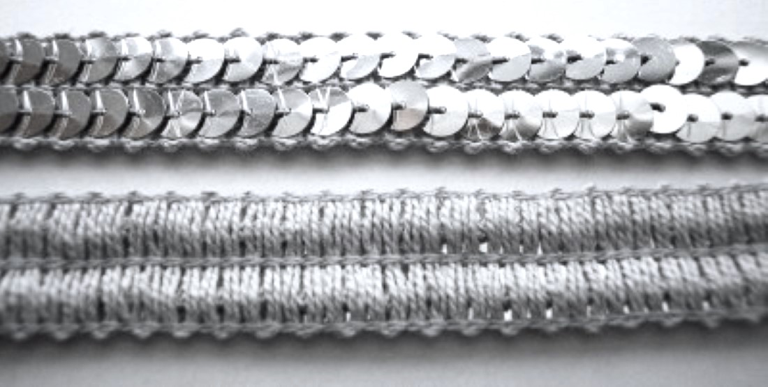 Silver Two Row 5/8" Braid Trim