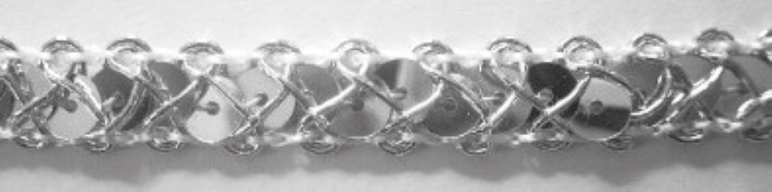 Silver Metallic Sequin 3/8" Braid