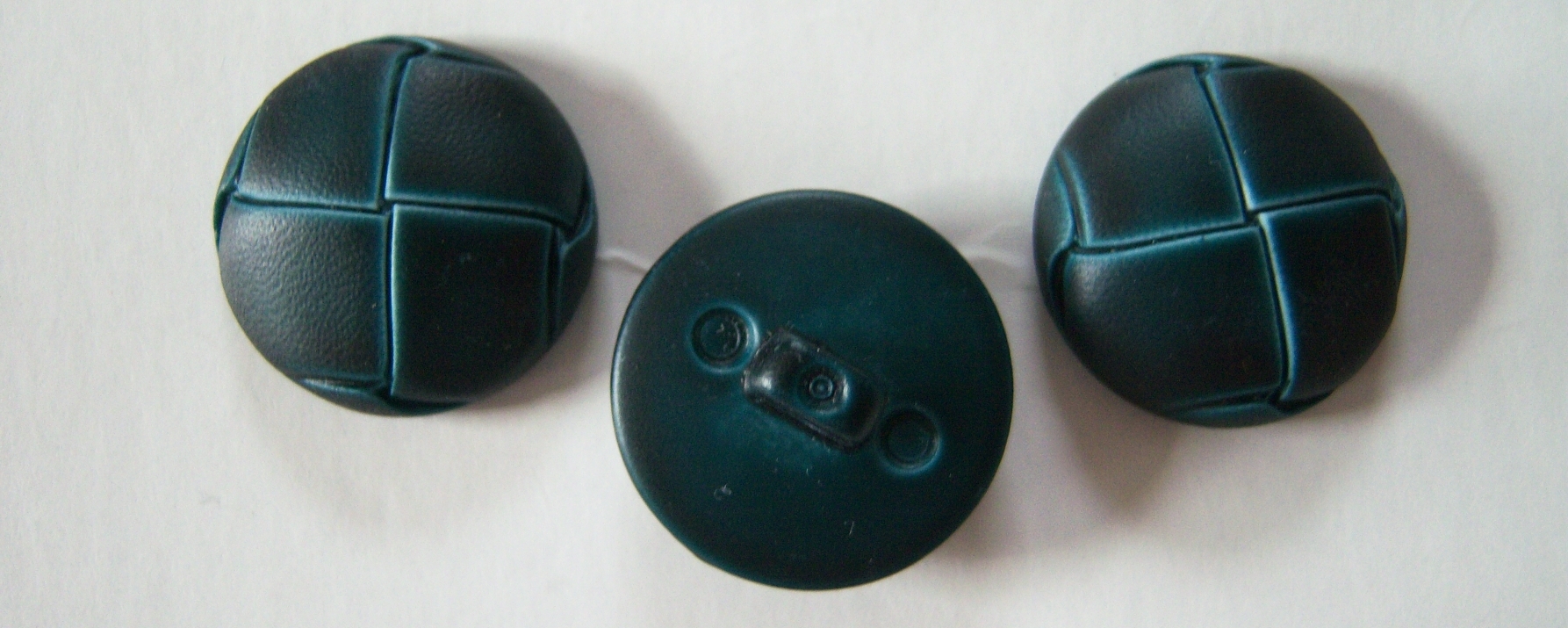 Dk Teal Faux Leather 13/16" Shank Poly Button