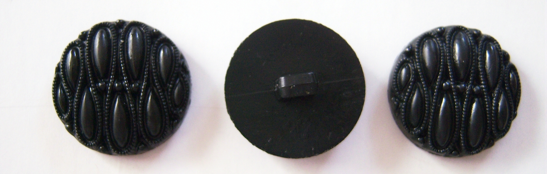 Black Designed 3/4" Poly Button