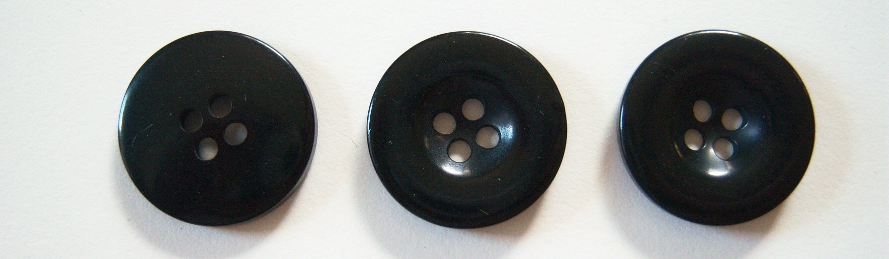 Shiny Black 3/4" Poly Button