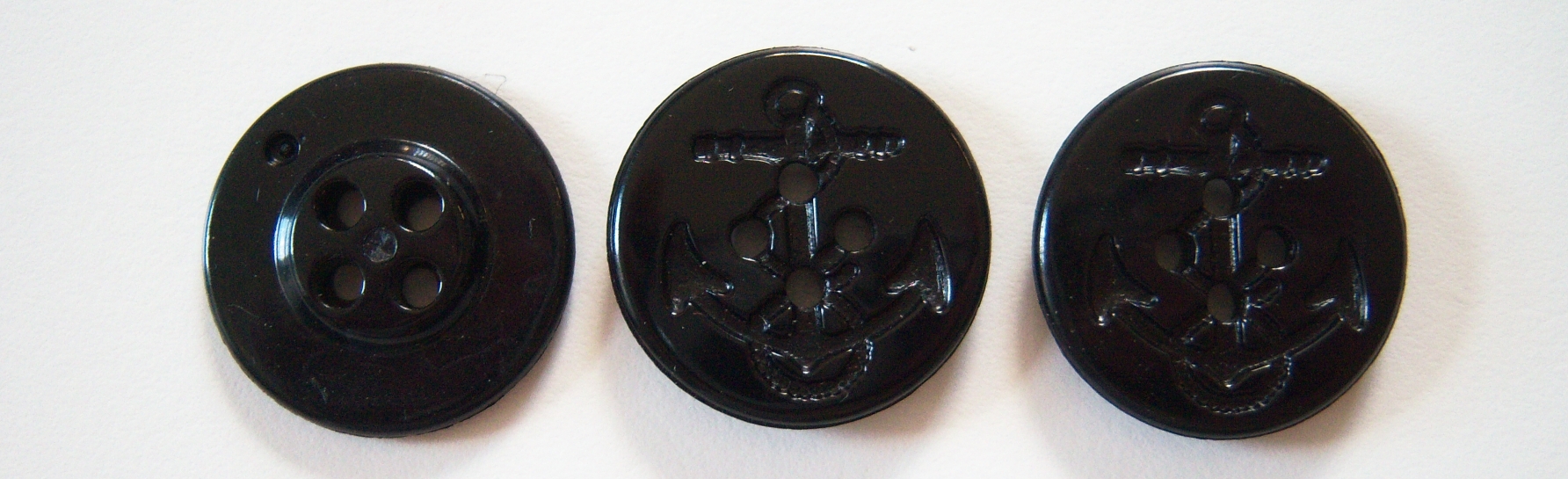 Shiny Black Anchor 7/8" Poly Button