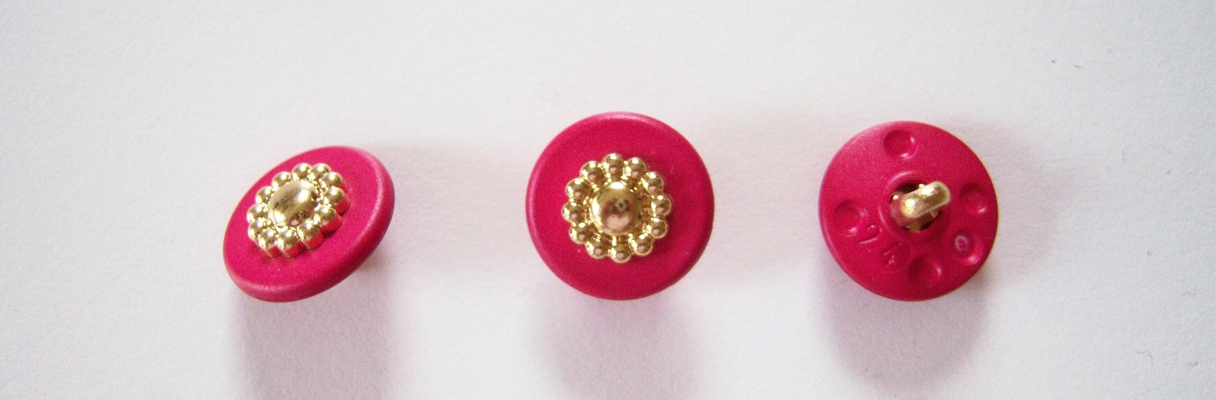 Shocking Pink/Gold 5/8" Shank Button