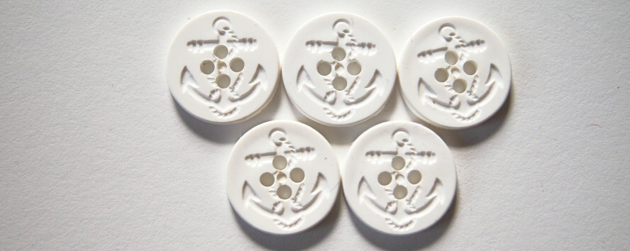 White 3/4" Poly 4 Hole Button