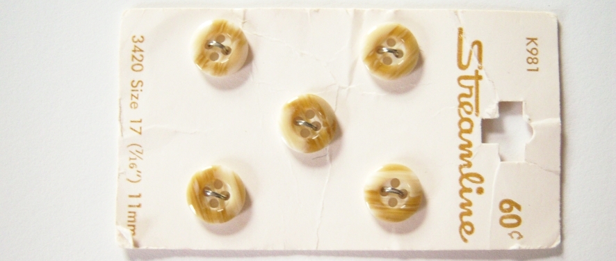 Ivory/Camel 7/16" 5 Button Card