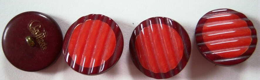 La Mode Wine/Orange 7/8" Shank Button