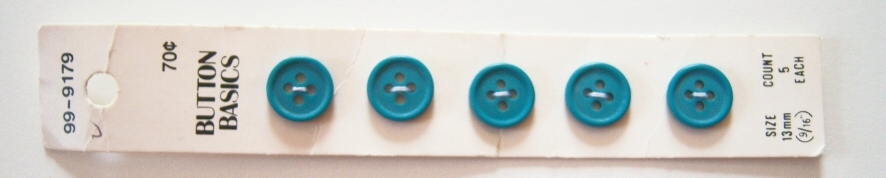 Matte Jade 9/16" 4 Hole 5 Button Strip