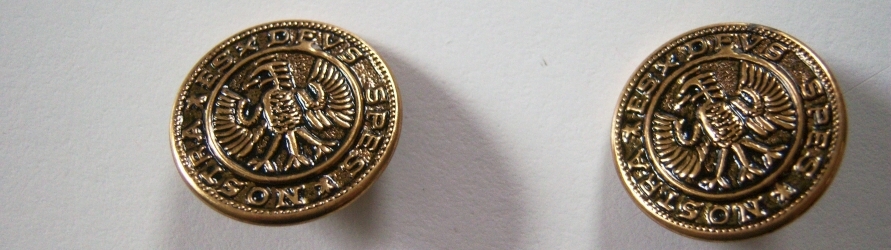 Ant Gold Phoenix 7/8" Metal Shank Button