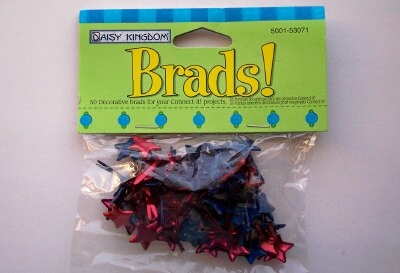 Daisy Kingdom red/navy 50 piece star brad assortment.