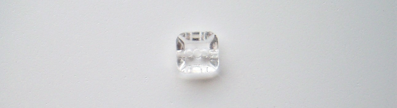 Clear 3/8" Square Poly 2 Hole Button
