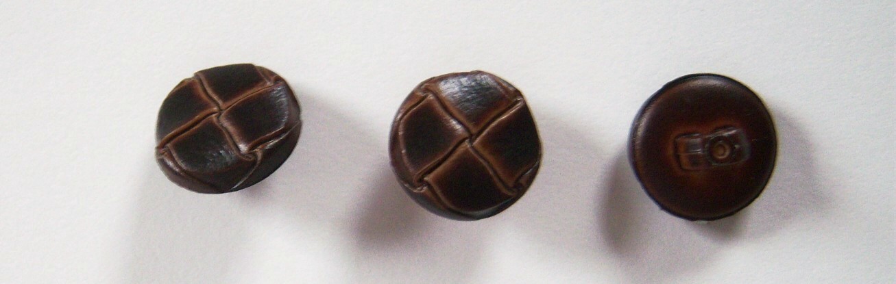 Brown Faux Leather 5/8" Shank Poly Button