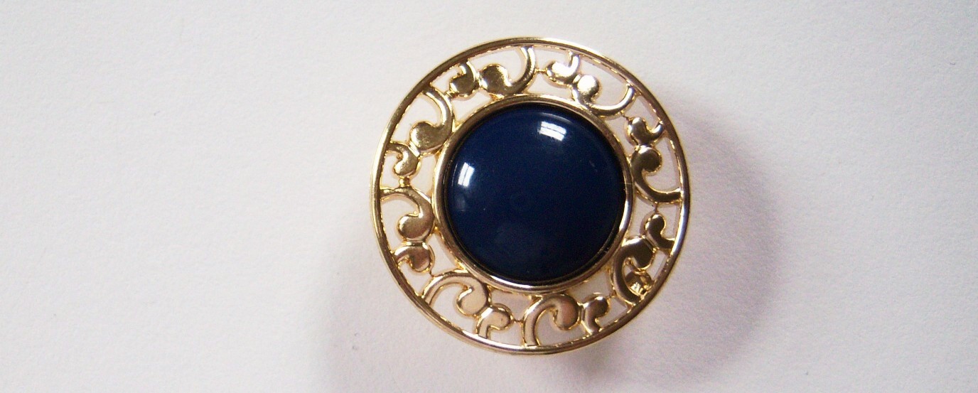 Classic Navy/Gold Rim 1 1/8" Shank Button