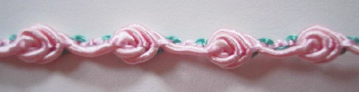 Pink/Jade 1/4" Rosebraid