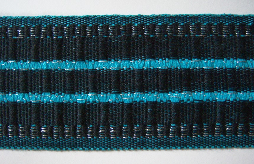 Black/Turquoise/Silver 3 3/4" Soft Trim