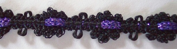 Black Knit/Purple 1/2" Metallic