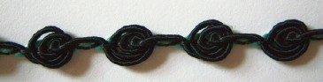 Black/Mint Rose Bud Braid