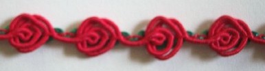 Red/Green Rose Bud Braid