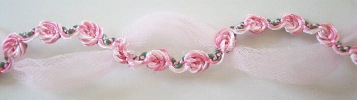 Pink Tulle/Variegated Rosebraid