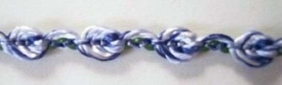 White/Blue 1/4" Rosebraid