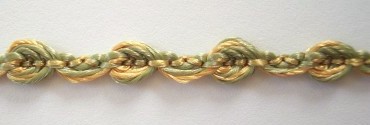 Gold/Olivette 1/4" Rosebraid