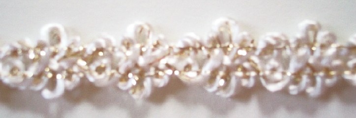 White/Gold 9/16" Metallic Braid