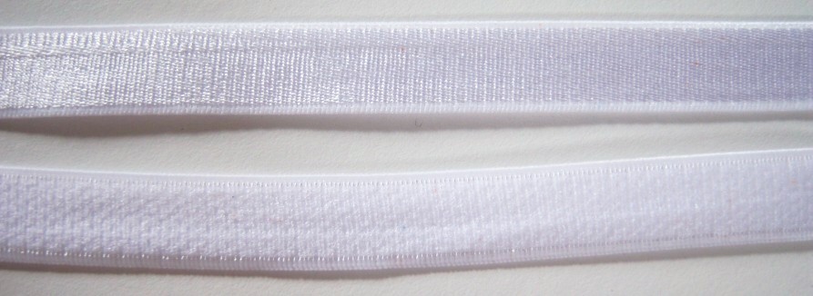 White Satin 3/8  Inch Sponge Back Elastic